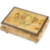 Handcrafted Wooden Maple Burl Musical Jewellery Box with Marquetry Inlay