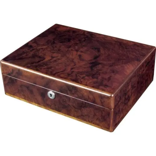 WN125J english burl walnut jewellery box with tray 18524