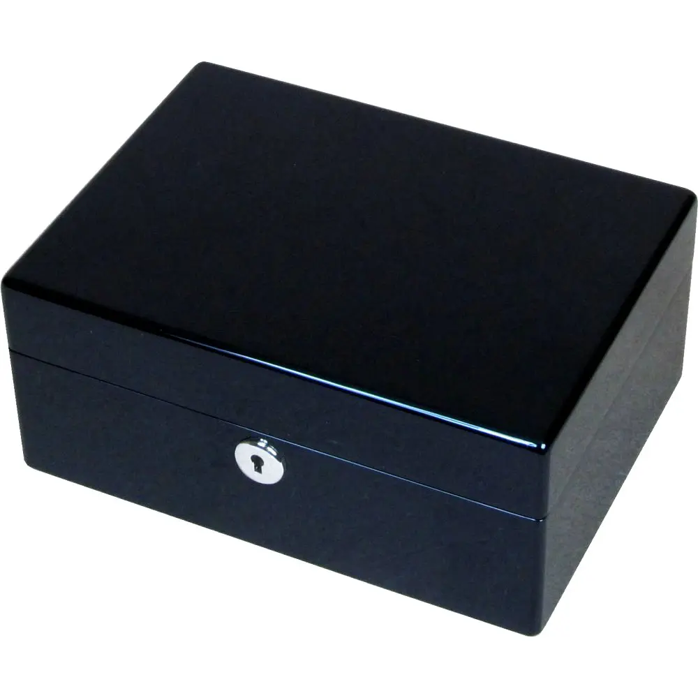 Piano Black Gents Valet Box with Lock - Image 2