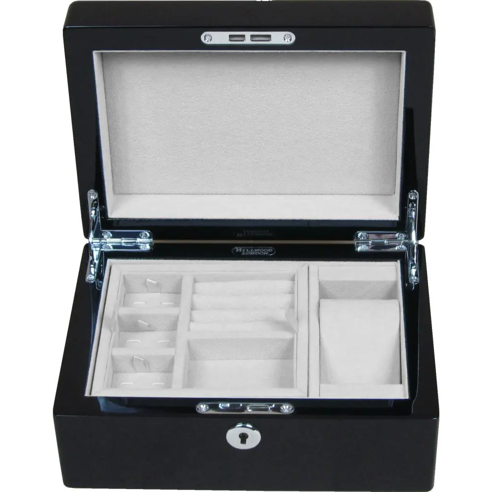 Piano Black Gents Valet Box with Lock - Image 4