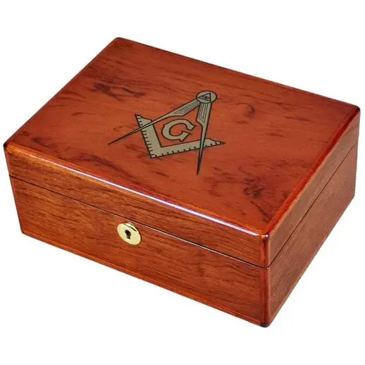 YM016V- yellow rosewood masonic gents valet box 117065