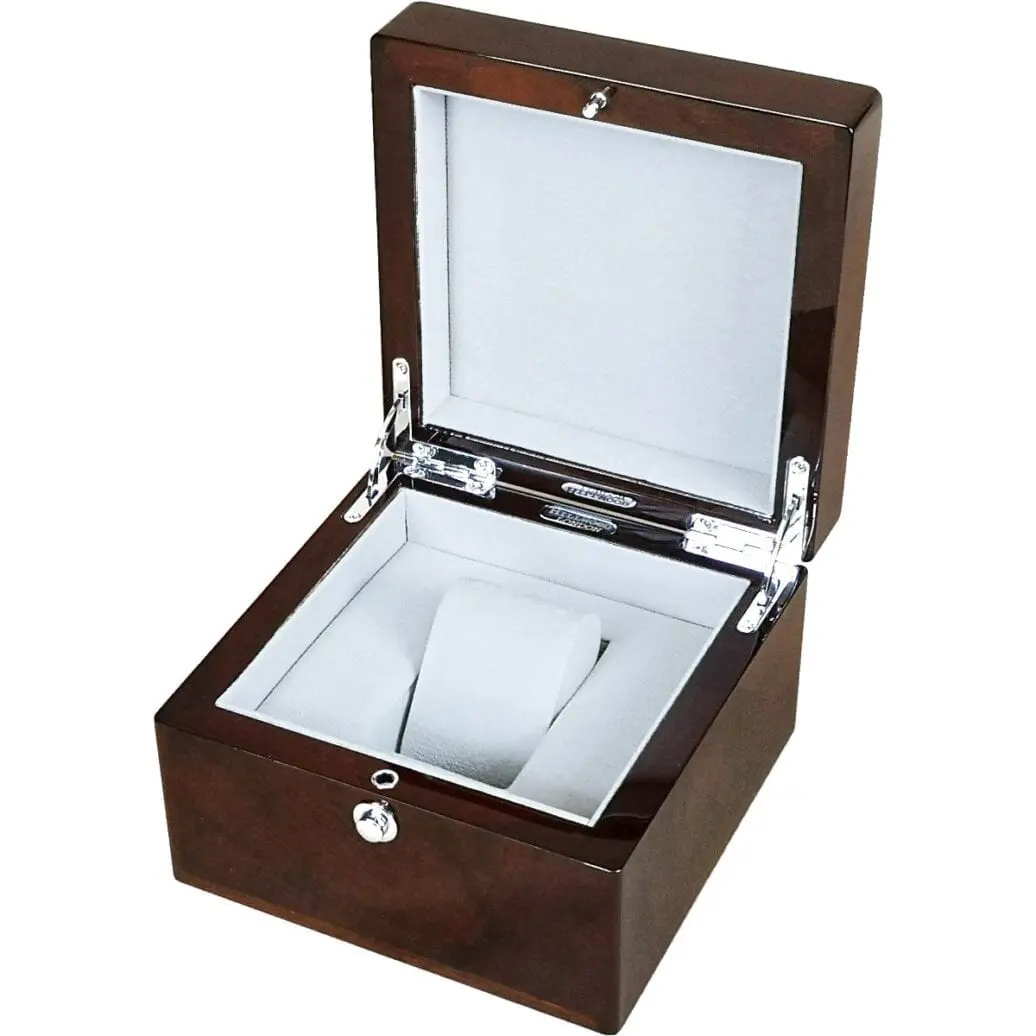 English Burl Walnut Single Watch Storage Box - Image 3