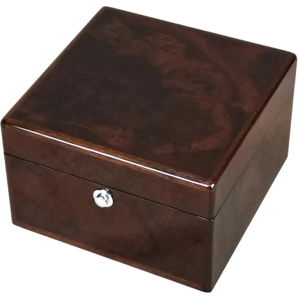 English Burl Walnut Single Watch Storage Box - Image 2