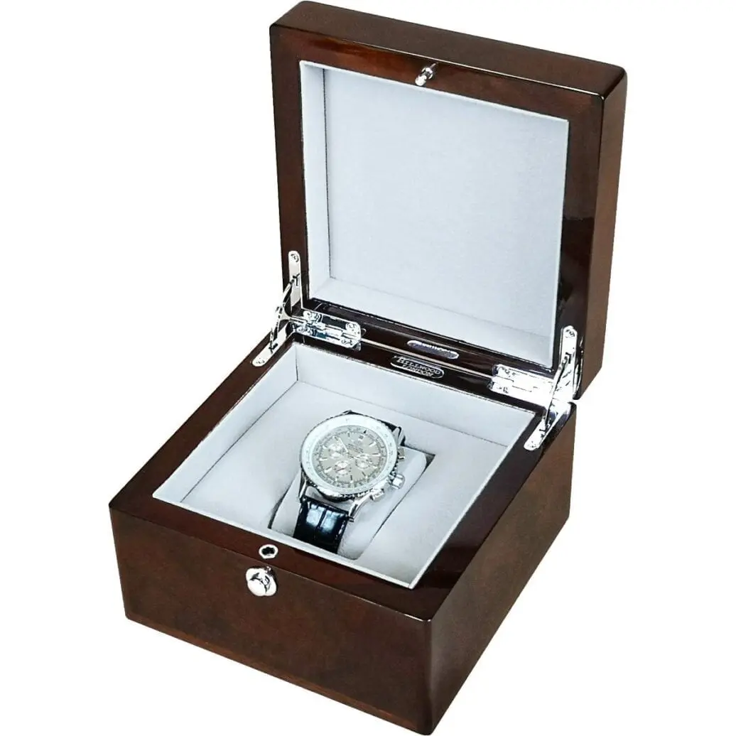 English Burl Walnut Single Watch Storage Box - Image 4