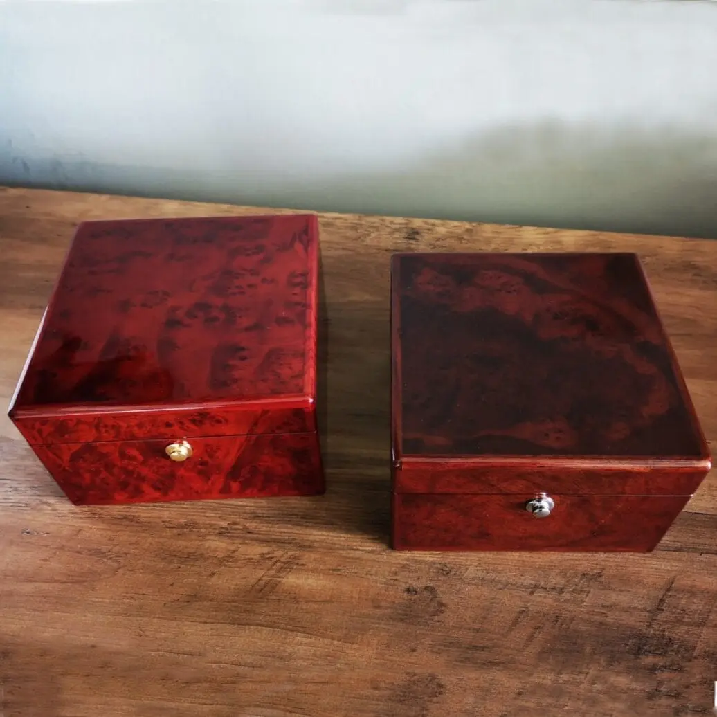 English Burl Walnut Single Watch Storage Box - Image 6