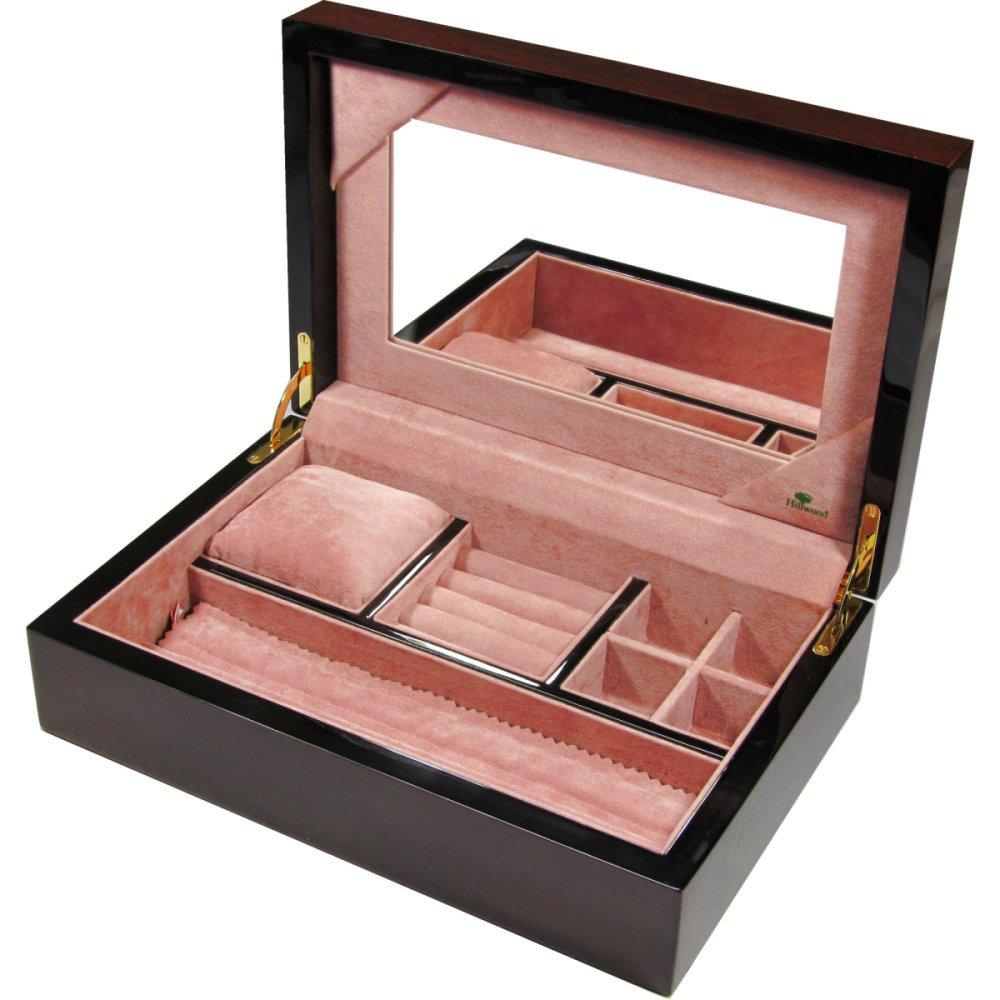 Stained Teak Jewellery Box Hillwood