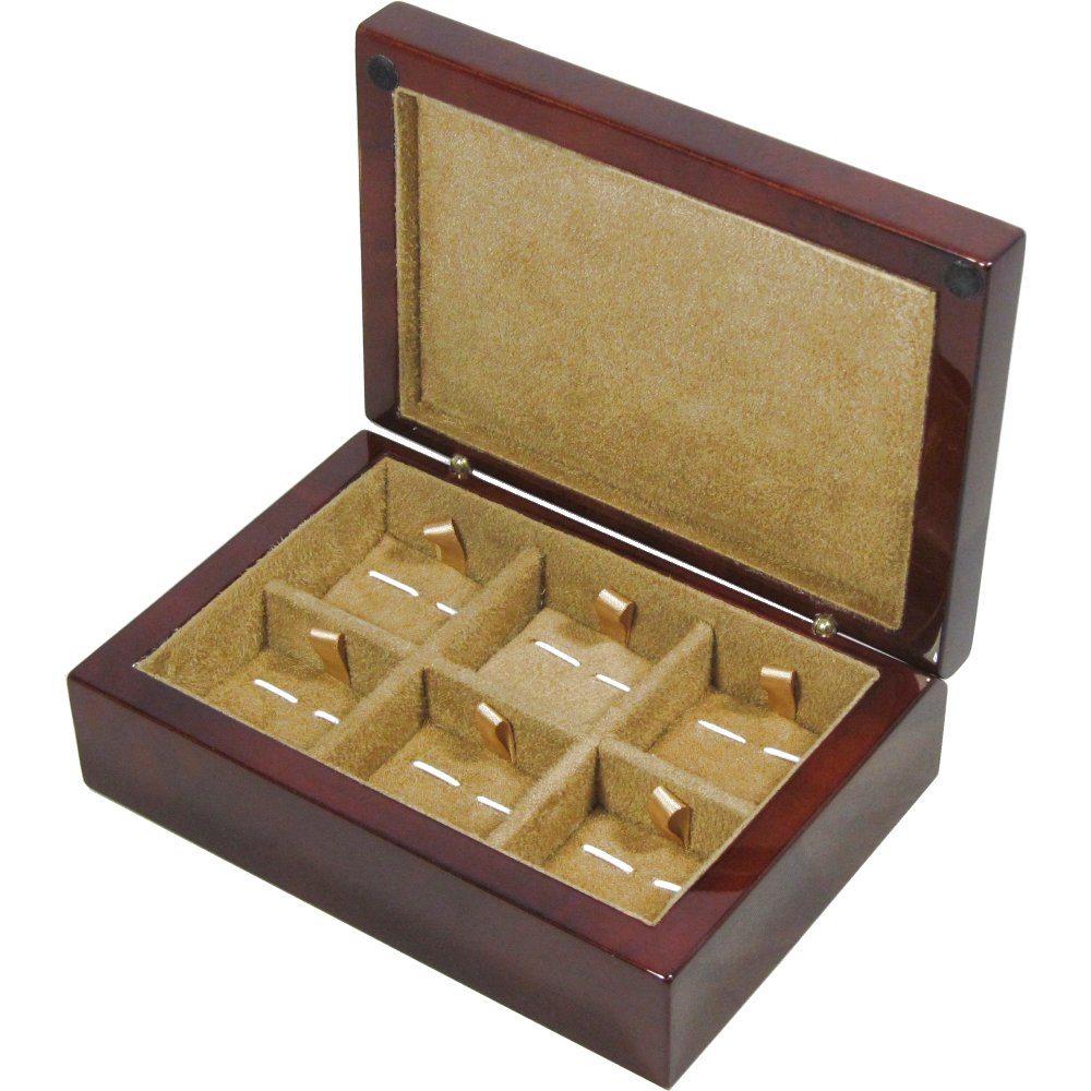 Camphor Burl Wood 6 Cufflink Box Hillwood