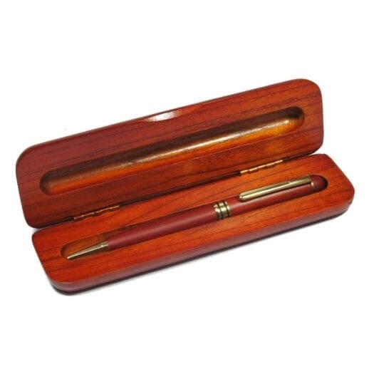 Rosewood 20 Pen Collectors Box with Trays and Lock Hillwood