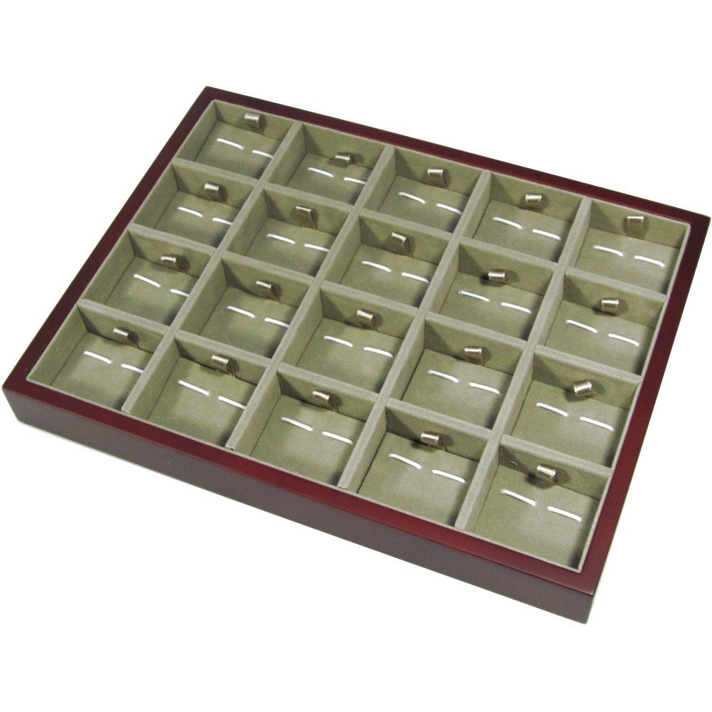 Mahogany 20 Pair Cufflink Tray Hillwood