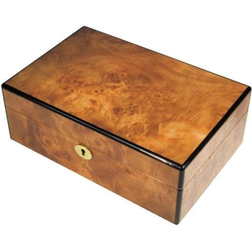 Laminated Maple Burl Jewellery Box with Lock Hillwood