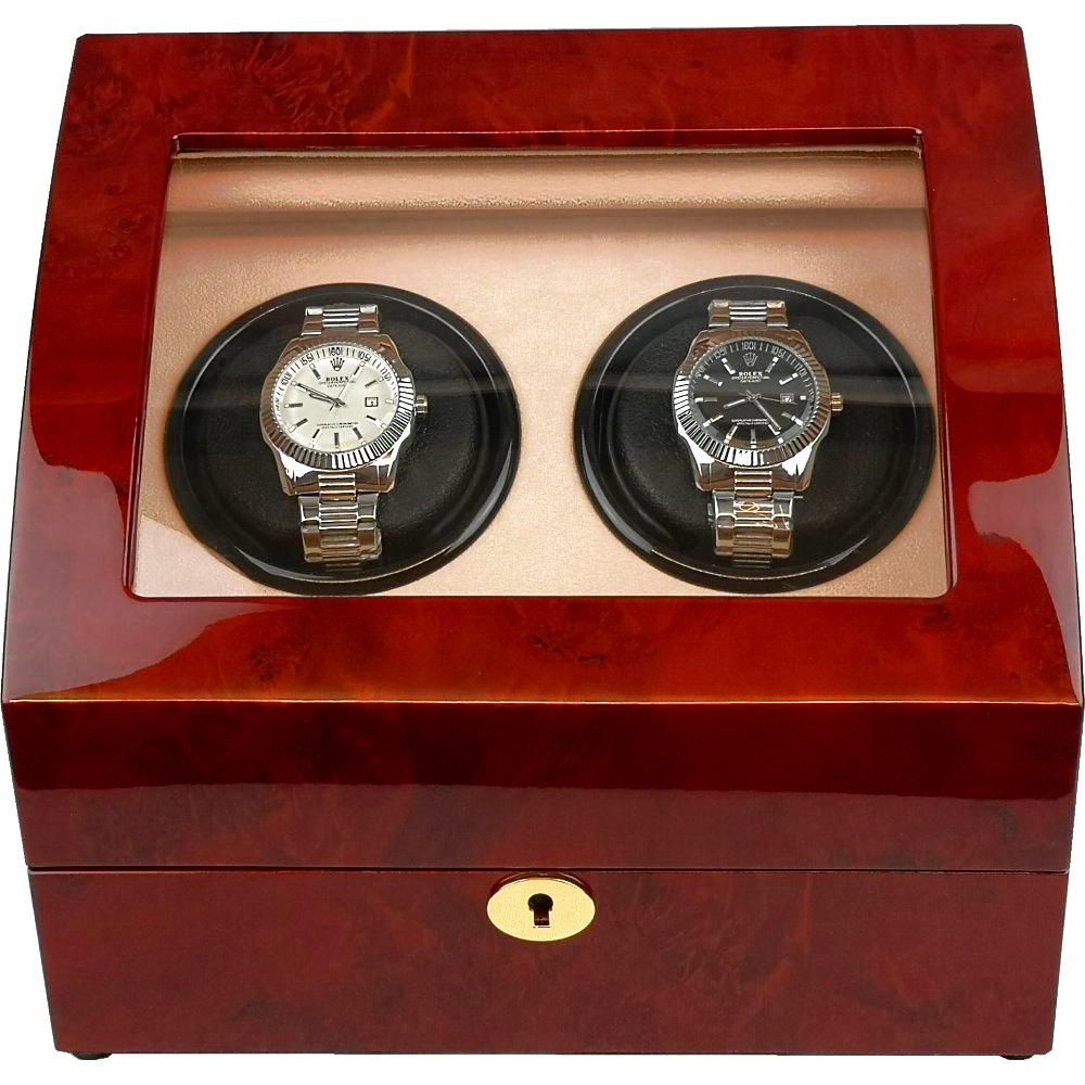 Double Laminated Makah Burlwood Curved Automatic Watch Winder Hillwood