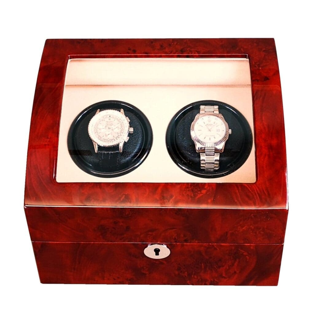 Double Laminated Makah Burlwood Curved Automatic Watch Winder Hillwood